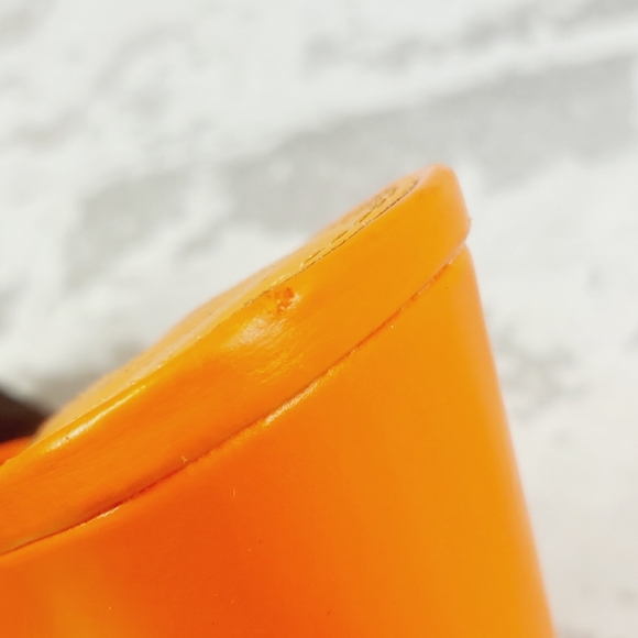 New Topshop Rocco strippy heeled wedge in orange M127 - Picture 13 of 16